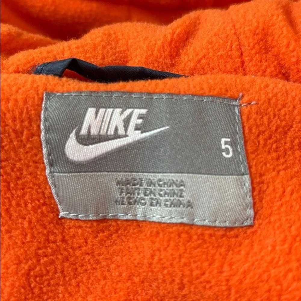 NIKE Little Boys Blue‎ Orange Patterned Blue Orange Hooded Puffer Coat Size 5